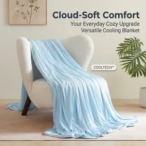 SheRest Cooling Blanket - Soft and Breathable Polyester, Nylon & Spandex Throw for Year-Round Comfort