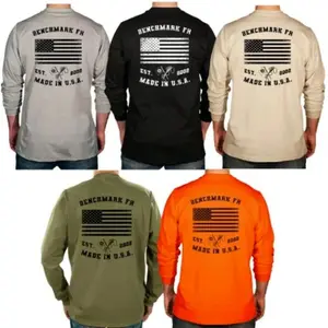 #Benchmark FR Flagship USA Flame Resistant Shirt Sweatshirt, Mens Pullover Printed Shirt, Menswear Graphic Hoodie, Unisex Tshirt CPV