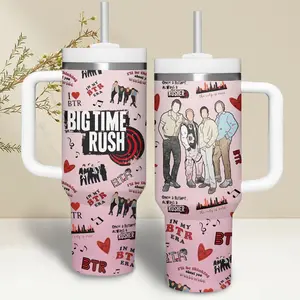 Big Time Rush Music Custom Cup 40 oz 20 oz Tumbler With Handle, Gift for fans, gift for girl friends Drinkware Water Bottles Mug Bottled Portable Washable