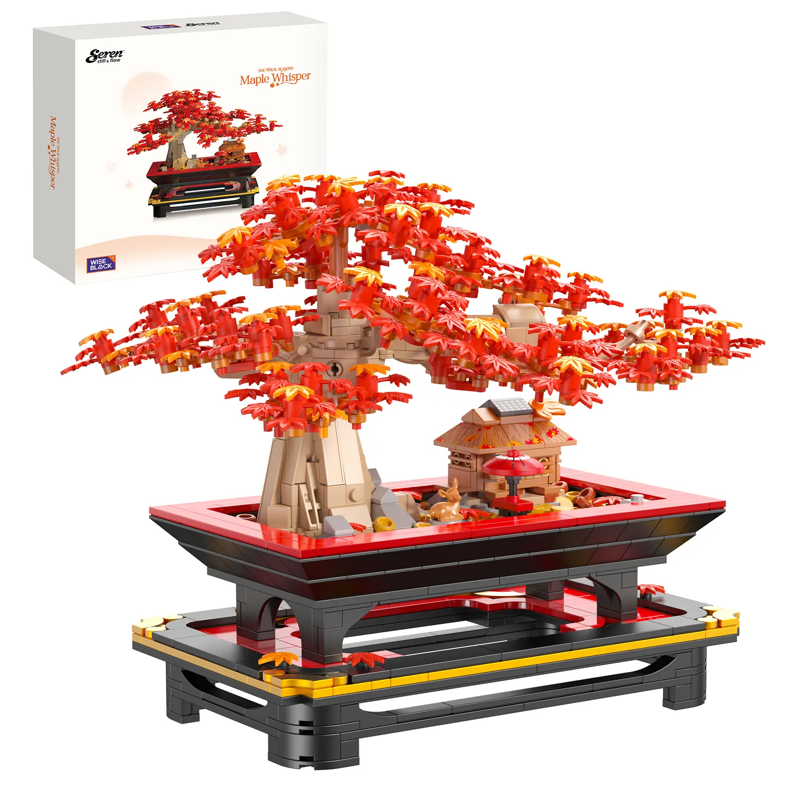 WISE BLOCK Maple Whisper DIY Building Block Set - 900 Pcs, 270x180x210mm Sakura Model Kit, Do It Yourself Toy for Enthusiasts, Valentine’s Day Gift, House Decoration, Open Ended Play