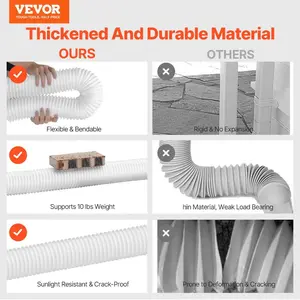 VEVOR Rain Gutter Downspout Extensions, 2-Pack Flexible Downspout Extender, Down Spout Drain Extension Extendable from 22 to 63, Gutter Extensions with Adapters, for Rainwater Drainage, White