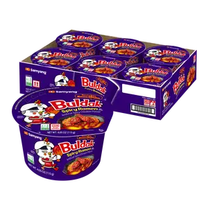 Buldak Pack of 6 Sweet and Spicy Chicken Spicy Flavor Korean Instant Ramen Noodle Big Bowl Easy Prep Convenient