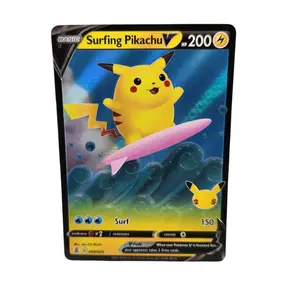 Pokemon TCG: Surfing Pikachu V 008/025 Ultra Rare - Celebrations 25th Anniversary Stamped NM