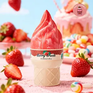 Cute Ice Cream Shape Perfume Gift Box, Rich Strawberry and Cookie Scent, Perfect for Dessert Lovers, Christmas Valentine's Day Gift