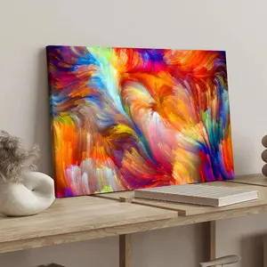 Abstract Colorful Swirl Pattern Wooden Framed Canvas Painting, Canvas Prints, Modern Art Decoration, Living Room Bedroom Decoration, Office Mural, Ideal Gift, Ornaments