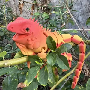 3D Printed Realistic Lizard Model Action Figure, Flexible Multi-Jointed Design, Laser Gradient Finish, Trendy Collectible Toy