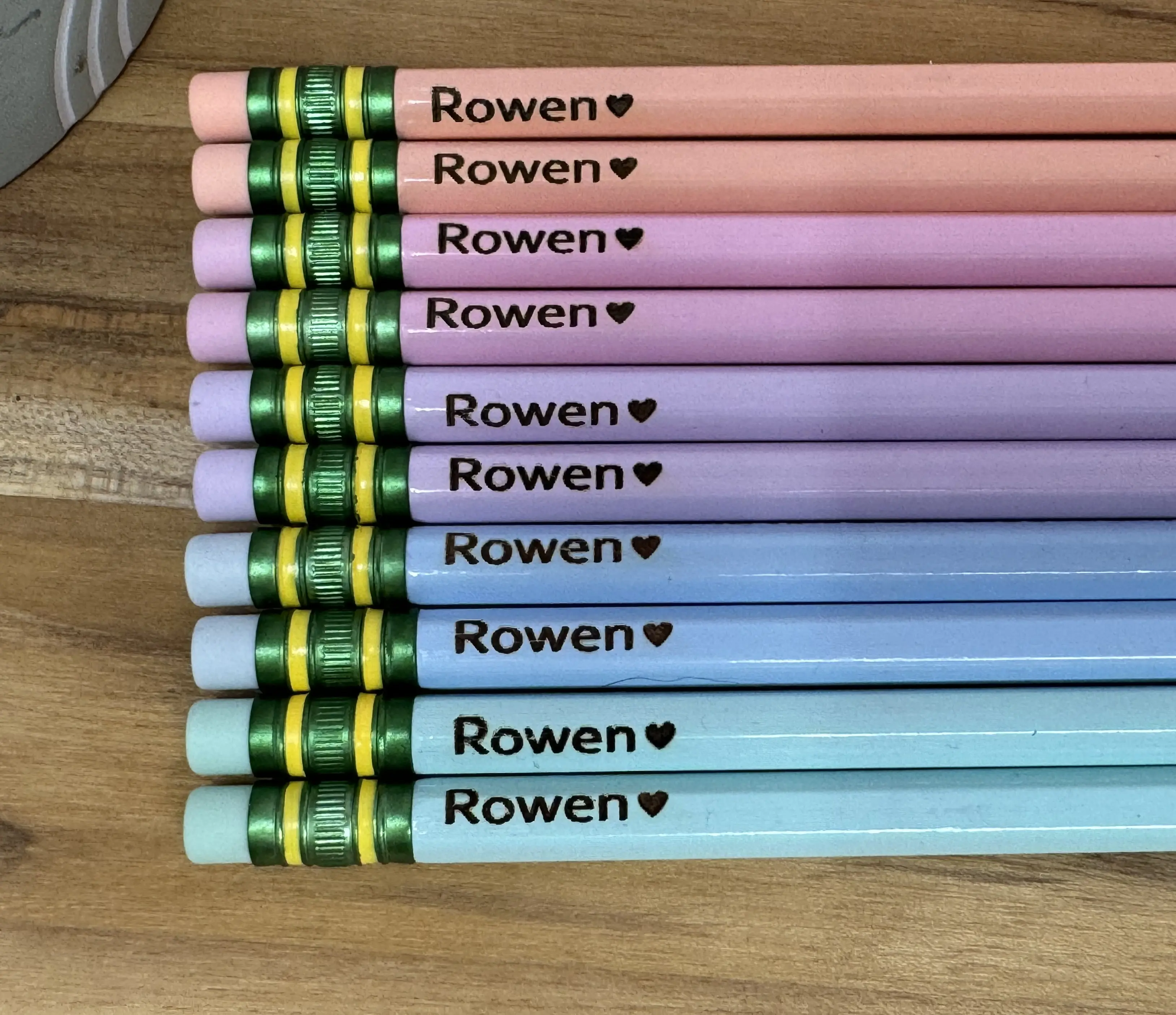 Personalized engraved pencils with child’s name Personalized engraved pencils with child’s name
