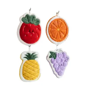 4pcs Cute Fruit Hand Towels, Ultra Absorbent & Quick Dry Coral Cloth, Ideal for Kitchen and Bathroom Use, Durable and Soft Material