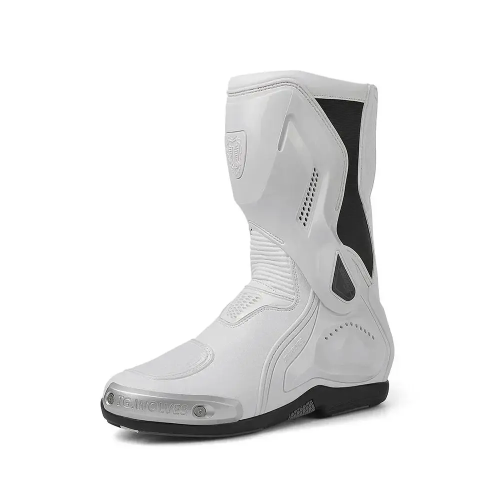 Men's Professional Nanofiber Motorcycle Racing Boots - Slip Resistant, Breathable, Thick Rubber Sole, Closed Pedal Biker Cycling Footwear