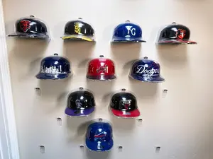 Ten Pack Cap Displays: Floating Cap Display - 100% Dust-Free Protection & Archival Gallery Display - Includes Transparent Mounting Hook & 3M Tape for Easy Installation