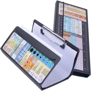 Clipboard 2 Packs, School Essentials, Edition Cheat Sheets, Nurse Accessories for Work, 3 Layers,  Clipboard Foldable, Plastic, Black