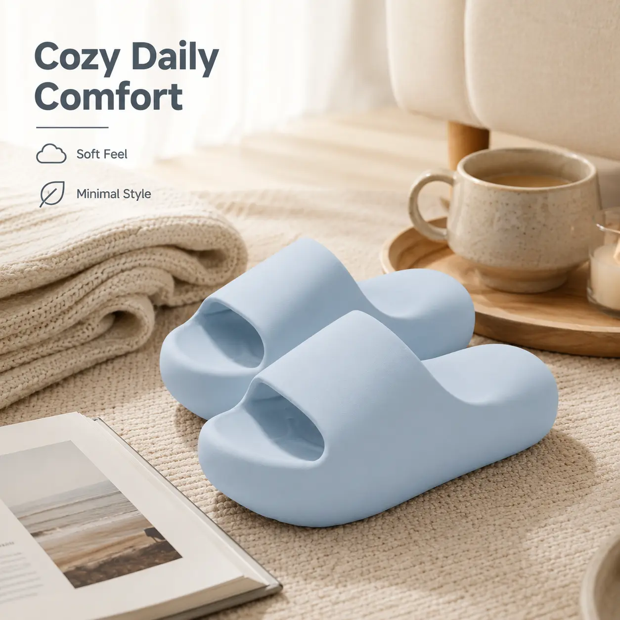 Soft Dream Slides - Soft Squishy Waterproof Pillow Slides, Cloud Foam Platform Slippers with Running Shoe Level Cushioning & Shock Absorption, Anti Slip Comfort Slides for Indoor & Outdoor
