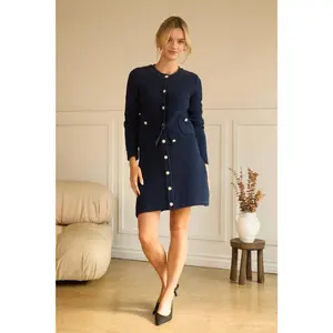 SWEATER KNIT MINI SKIRT WITH PEARL BUTTONS