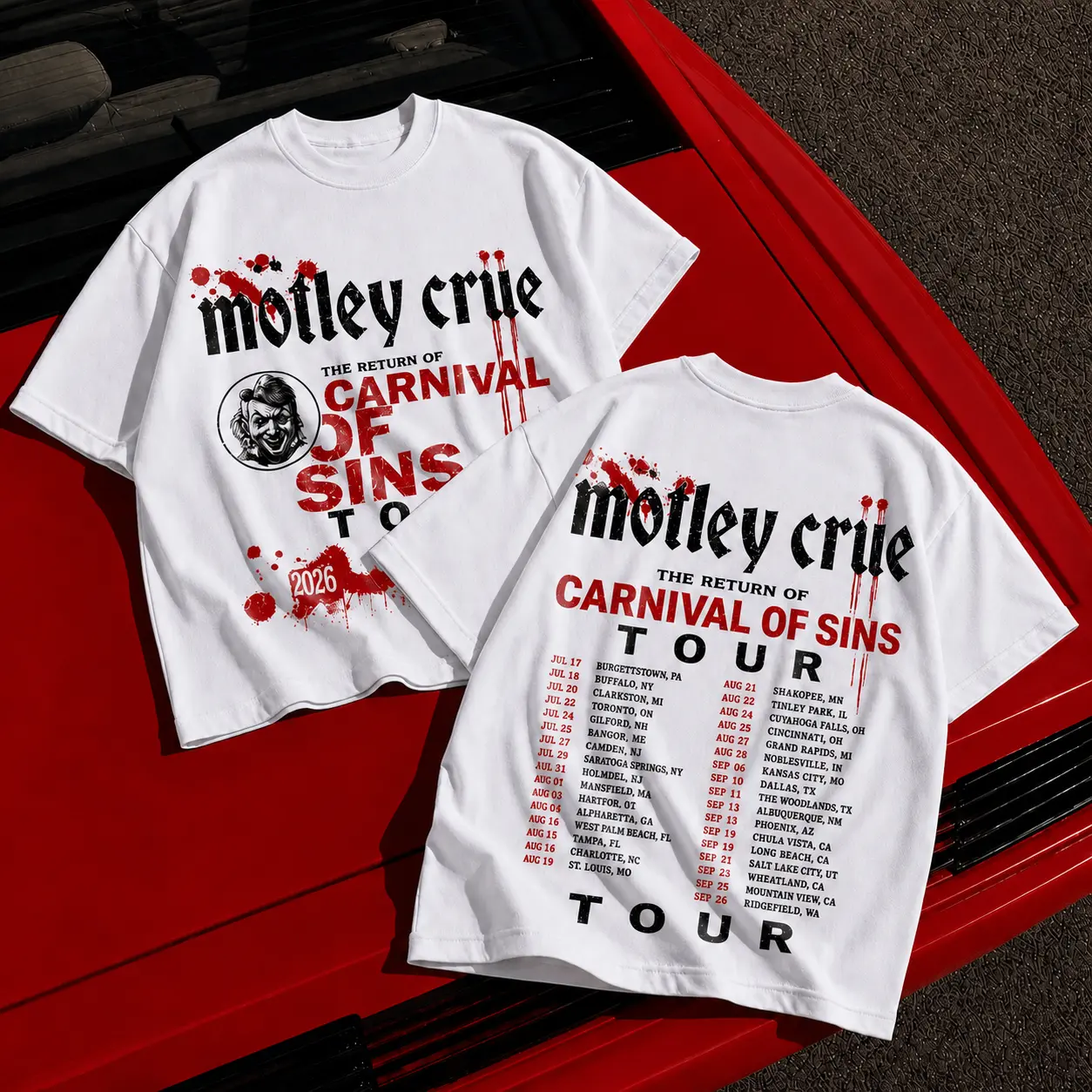 [SALE UP TO 50%] The Return of Carnival of Sins Tour 2026, Motley Crue Rock Band tour 2026 Tee, Rock Band Legend T-Shirt