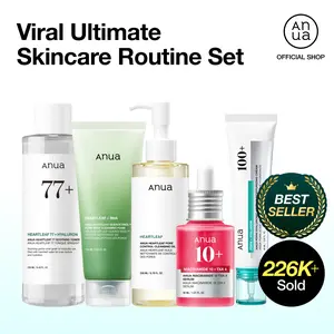 [Anua Official] Viral Ultimate Glass Skin Bundle | Salmon PDRN + Niacinamide + Double Cleansing + Collagen Mask| Daily Korean Skincare Kit Hydrating Calming