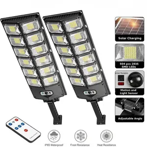 Solar street lamp, outdoor waterproof, remote control, suitable for courtyards, garages, front doors, sidewalks. It offers three lighting modes and can be adjusted in angle (1 set).