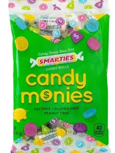 Smarties Candy Monies - Assorted Flavor Bulk Candy Rolls - Gluten Free & Vegan Delight - Classic Sweetness from Family Owned Since 1949 Peanut Free & Dairy Free - 5 oz (Pack of 1)