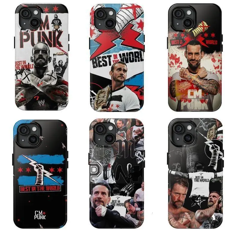 WWE Cm Punk Logo Phone Case,	Suitable for iPhone 17-11 Pro Max/Plus and  Samsung Galaxy S23-25