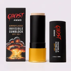 GHOSTAMMO Ammoflage Invisible Sunblock Stick SPF 30+ Broad Spectrum Water-Resistant All-Natural Physical Sunscreen 0.5 oz for Everyday Use - Facial