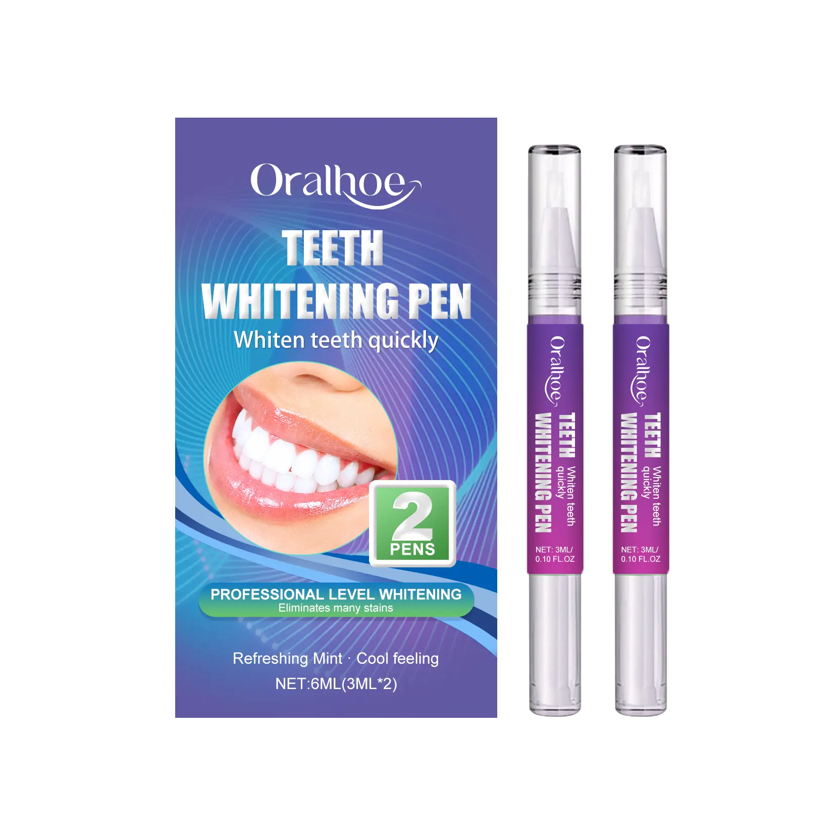 Oralhoe Tooth Care Gel Pen Gentle Teeth Cleaning Natural Shine Fresh Care Beauty Pen Probiotic Mint Whitening Toothpaste tooth  tablets Lemon Peppermint Lemon Peppermint teeth  whitening v  34 white  pen