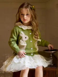 Knitted Cardigan Jacket for Girls, Autumn Wear Children Knitwear, Baby Spring & Fall Outerwear, Stylish Kids Clothing, Baby Clothes Girl