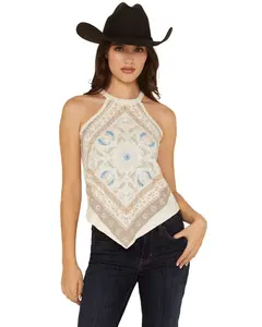 Shyanne Women's Bandana Print Halter Tank - Swsp24k18-Iv