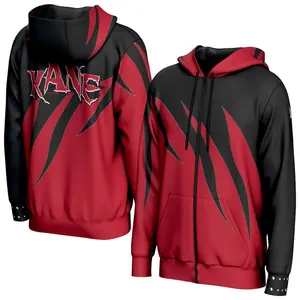 Kane Flames Black Full Zip Hoodie, Retro Big Red Monster Fire Jacket, Attitude Era Collector Gift, Hellfire Fan Apparel, Classic Wrestling Gear