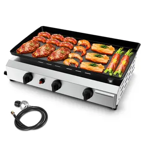 Bestfire Professional 30,000 BTU Flat Top Grill | 3-Burner Stainless Steel Griddle with Auto Ignition – All-in-One Outdoor Cooking Solution backyard