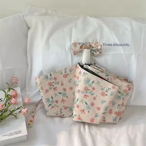 French Ins floral automatic rain dual-purpose folding sun protection and ultraviolet rays shading for girls high-value umbrellas