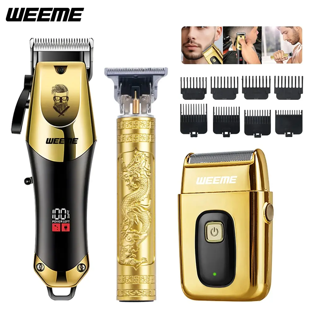Men's Hair Clipper Set, 3-in-1 Hair Cutting & Shaving Trimmer Kit, USB Rechargeable, Exclusive Men's Grooming Set, Perfect for Home and Travel, Ideal Festival Gift, Cordless Clippers Set, Hair Trimmers, Wireless Hair Trimmer