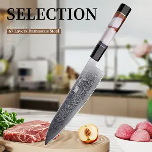 FINDKING 8 Inch Japanese Chef Knife, Professional Gyuto Kitchen Knife, Sharp, Sturdy & Elegant Damascus Knife, for Everyday Cooking (BLACK-ROSE Series)