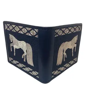 Carteras de hombre estilo caballo hecha a mano con hilos de plata 925