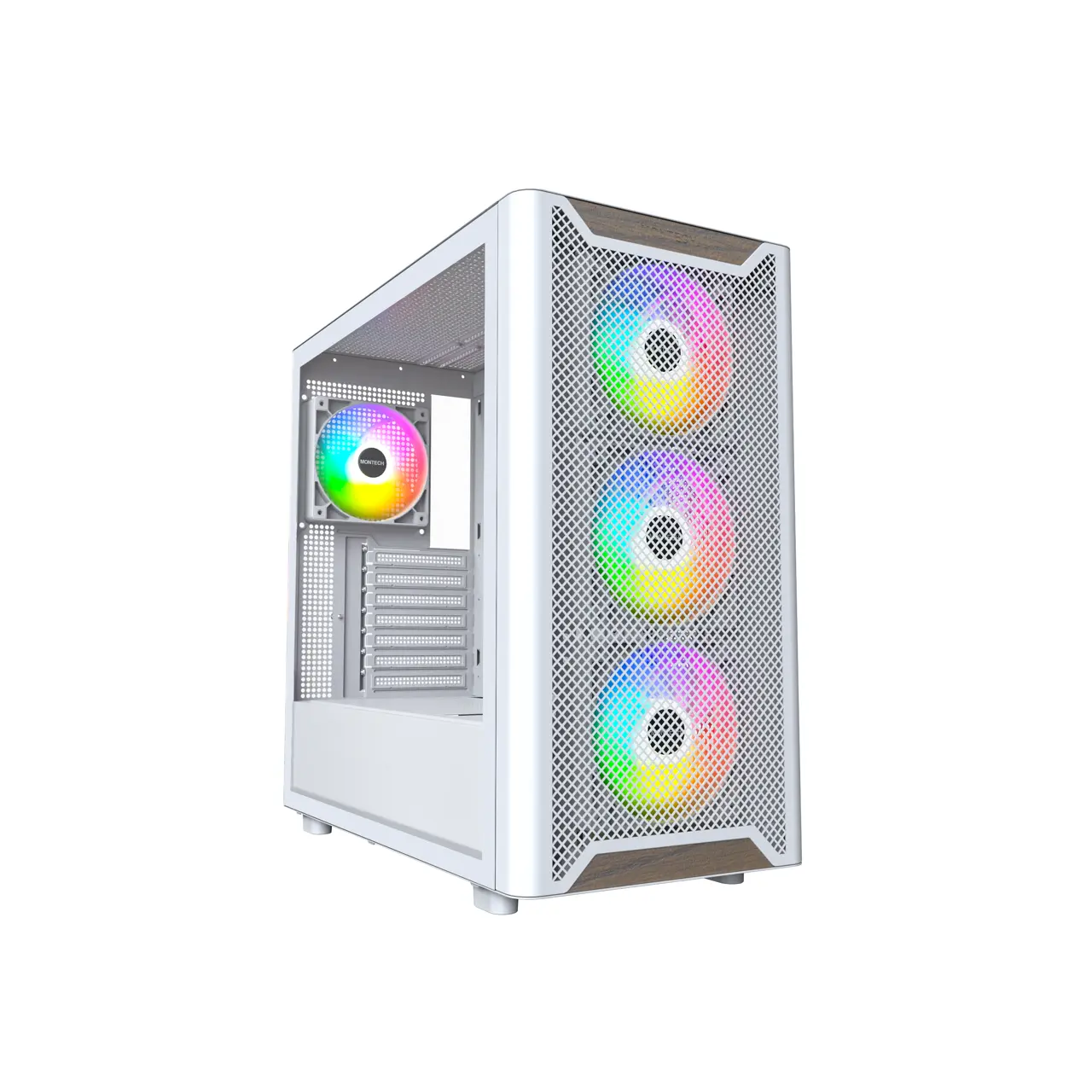 Montech XR Wood XR Wood White White Steel / Plastic / Wood ATX Cases Computer Cases - ATX Form