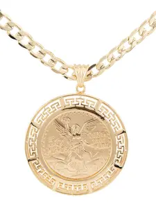 new Elegant Centenario Pendant in Gold Plated with Clear Stones 24-inch Cuban-style OR Rope Chain for Stylish Accessory graduation gift holiday gift birthday gift