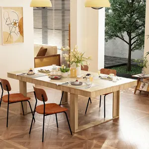 FUFU&GAGA 7FT Dining/Conference Table for 6-8 People, Large Rectangular Table, Modern Seminar Table for Home Office