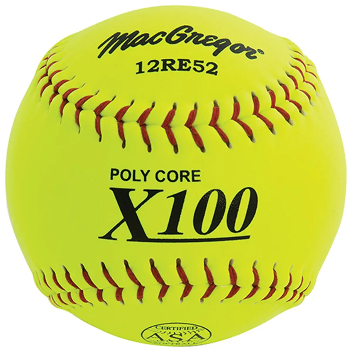 MacGregor X52RE ASA Certified Slow Pitch Softball, 12 Inch Composite Cover for League and Tournament Play, Baseballs, X52re Model, 5.86 Lbs.