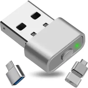 Jigger, Undetectable Mouse Mover Device, with USB Type C Adapter, PC Accessories (Silver) “Overnight Delivery Items”