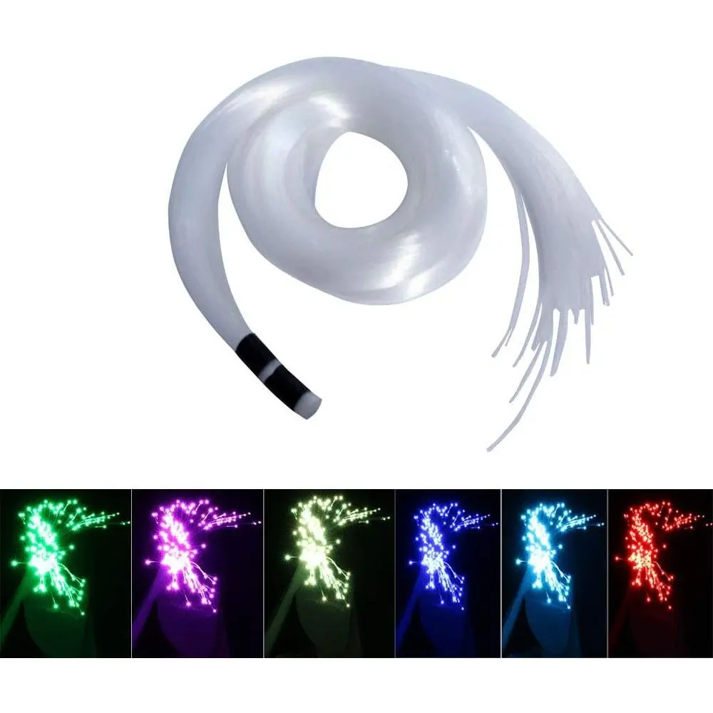 Transparent Fiber Optic Cable (100pcs), 0.03in Diameter, 0.75mm Thickness, 6.5ft/2m Length, 250db/km Attenuation, Heat Safe, Low Maintenance for LED Star Ceiling Sky Light Kit, Children’s Room, Art Exhibitions (Without Light Source)