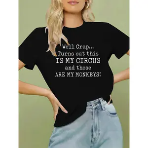 Men’s Comfortable Cotton T-Shirt Featuring Circus Monkeys Saying