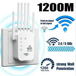 New Upgraded Model WiFi Extender 2026 6-Antenna Strong Signal, 1200Mbps Dual Band (2.4GHz) Booster, Wide Signal Coverage, Repeater with Gigabit Port & AI Connectivity, Ideal for Home Studios, Remote Workspaces, computer