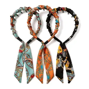 3pcs Scarf Braided Headbands with Ribbons | Vintage Print Elastic Hair Bands | Cute Non-Slip Hair  for Women & Girls French Twist Side Hair Comb french pin boutique hair bows hair clips doll hair clip result square headband baby bunny hair clip