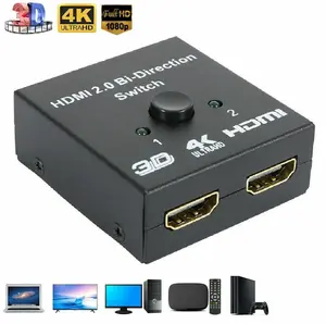 HDMI 2.0 Bi-Direction Switcher Splitter Hub 4K 3D HDCP 2x1 1x2 In Out for HDTV Blu-Ray PS4 Xbox