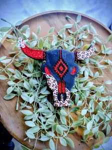 Large Bull Skull Gemmed Freshie Air Freshener Diffuser Western Vibe Handmade Scented Aroma Beads 10 Inch String Lasts 3 6 Weeks