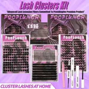 Lashes map for clusters  Kit Spiky Wet Eyelashes Extension Kit , 10-18mm Individual Lashes Kit with Lash Bond and Seal Makeup Cosmetic