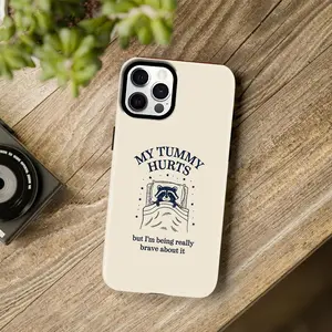 “Literally Me!” 🦝 Funny Raccoon Meme Case for iPhone 12 Pro Max, “My Tummy Hurts” Relatable Quote Cover, Viral TikTok Humor Case — 975