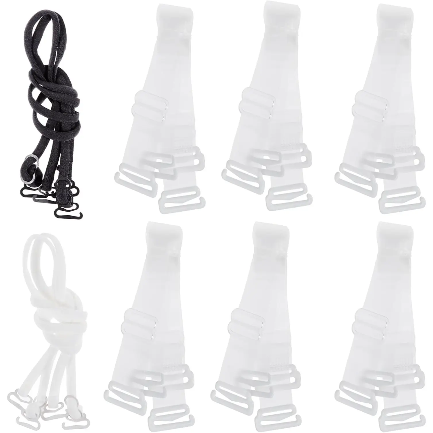 8 Pairs Invisible Adjustable Bra Shoulder Straps Transparent Non-Slip Clear Bra Straps