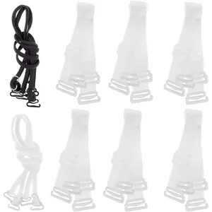 8 Pairs Invisible Adjustable Bra Shoulder Straps Transparent Non-Slip Clear Bra Straps