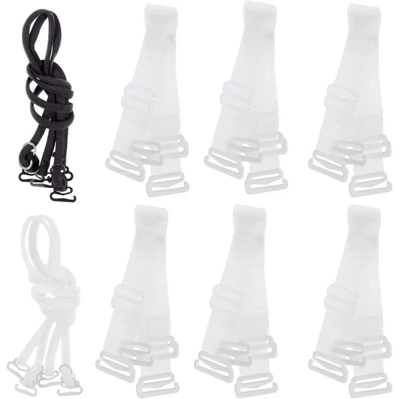 8 Pairs Invisible Adjustable Bra Shoulder Straps Transparent Non-Slip Clear Bra Straps