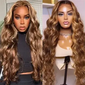 Sunber Body Wave Bye Bye Knots Honey Blonde Highlights 7*5  Pre-Cut Lace Closure Human Hair Wig summerwins