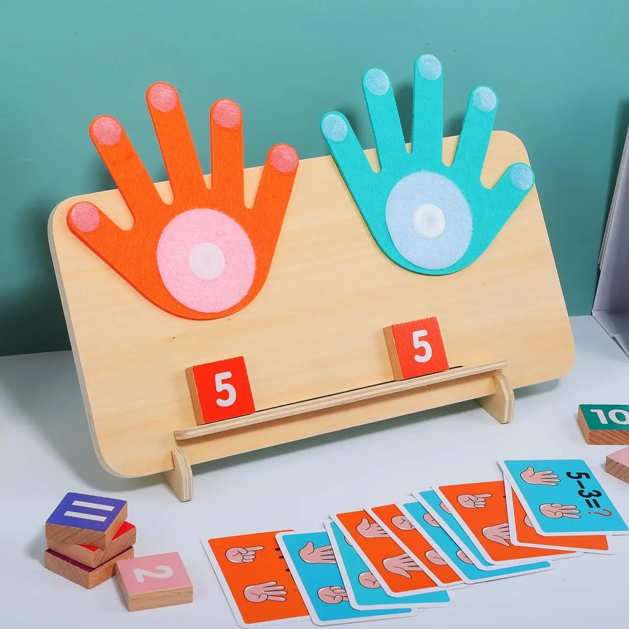 Number Block Counting Toy for Toddlers (Ages 3–5, Boys & Girls), Magnetic Fraction Puzzle for Kids, Montessori Math Manipulatives, Educational Learning Gift with Storage Box